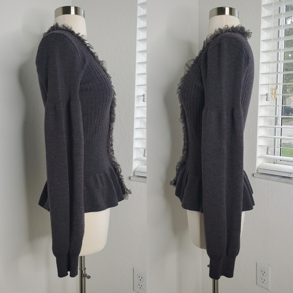 EMPORIO ARMANI Peplum Balloon Sleeve Sweater 8. - Picture 3 of 12